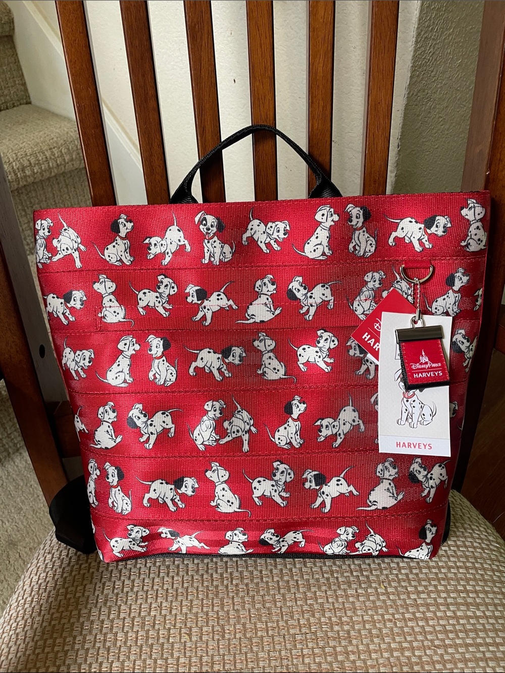 Harveys Disney 101 Dalmatians Red Seatbelt Backpack Tote